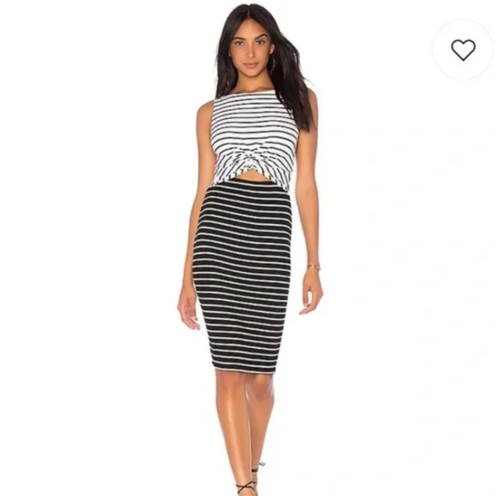 Bailey 44 Monochrome Striped Dress Womwn's Size Small Black White Active Summer